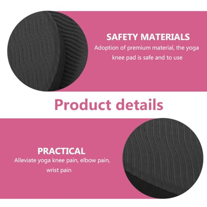 Toddmomy 2PCS Thick Eco TPE Yoga Knee Pads, Non-Slip Workout Cushion for Gardening Protection(Black, 17.5x17.5x4cm)