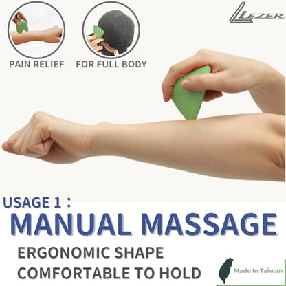 LEZER Trigger Massage Point, Manual Massage Ball, Muscle Knots Relief Tool, Myofascial Release, Physical Therapy, Deep Tissue Back Massage, Plantar Fasciitis, 2.9 in x 2.1 in (Green) - style: 03 - Trigger Green