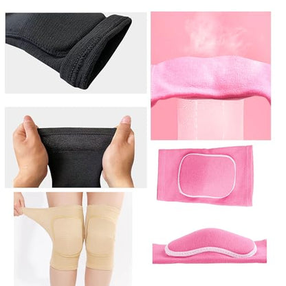 YYaaloa Knee Pads Sponge Knee Brace Breathable Flexible Elastic Knee Support for Volleyball, Dancing, Football, Yoga, Basketball, and Skating (Medium, Black 1Pair) - color: Black 1Pair