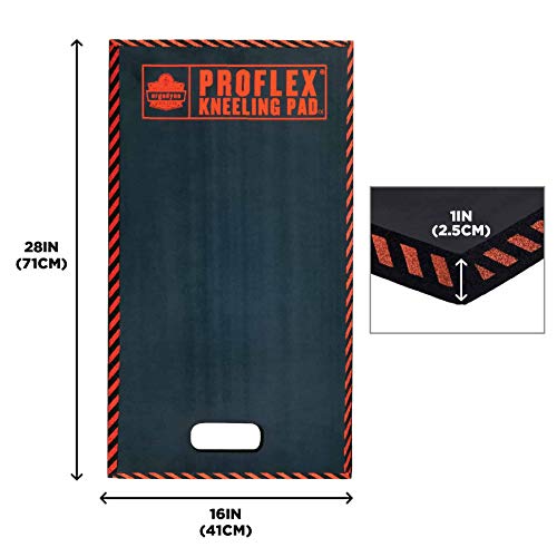 Ergodyne ProFlex 385 Kneeling Pad, Foam Knee Cushion, Water Resistant Kneeling Mat, 16" x 28" x 1",Black,Large - color: Black, size: Large