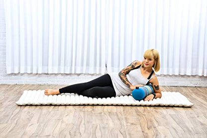 Leewadee Small Yoga Bolster – Shape-Retaining Cervical Neck Roll, Tube Pillow for Comfortable Reading, Kapok Filling, 22 x 6 x 6 inches - color: Sf22 - Blue