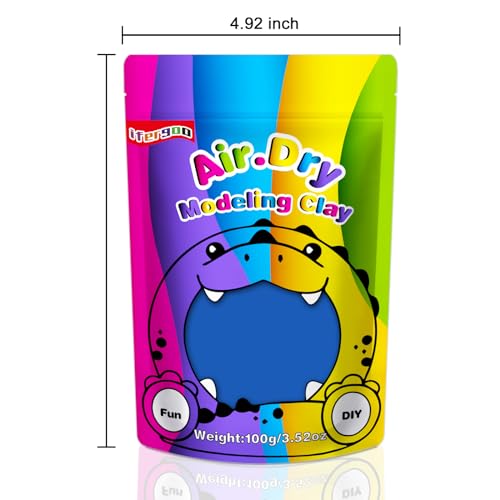 ifergoo 100g Blue Air Dry Clay, 3.5oz DIY Creative Modeling Clay for Kids | Refill Foam Magic Clay for School Art & Craft Project, Slime Supplies, Ultra-light & Soft, Gift for Age 3-12 Boys & Girls - color: Blue/100g