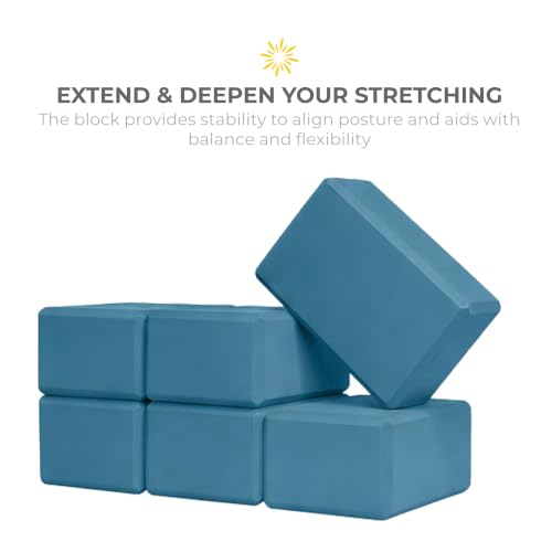 Bulk 4in Foam Yoga Blocks, 6 Pack - color: Oceanside