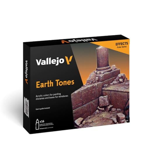 Vallejo - Model Color Effects Earth Tones Set | Modeling Acrylic Paints | 16 Bottles x 18 ml (0.60 fl.oz.) - style: Earth Tones