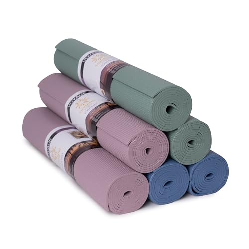 Voyage 5mm Studio Yoga Mats, 6 Pack, 72x24in | Extra Long, Anti-Tear Exercise Mats for Workout, Stretching, Fitness - Non Slip Gym Mats for Home, Schools and Studios - color: Calm Studio Multi