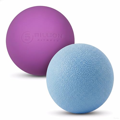 Massage Lacrosse Balls for Myofascial Release, Peanut Massage Ball, Mobility Ball for Physical Therapy - Deep Tissue Massage Tool for Trigger Point Therapy, Muscle Relaxer,Yoga Therapy (Blue&Purple)