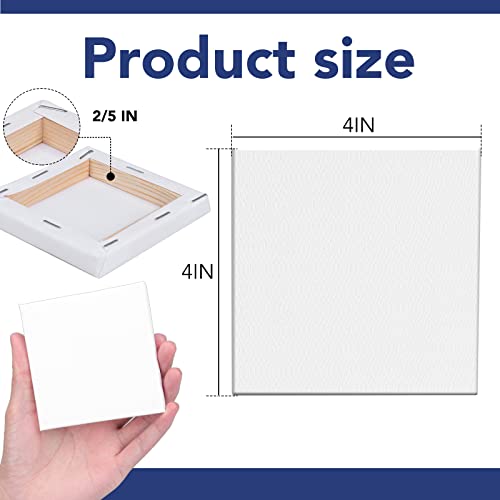 ESRICH Mini Stretched Canvas 12 Pack 4x4inch, 2/5''Profile Art Primed Canvases for Painting, 100% Cotton Small Professional Stretched Canvas for Kids and Art Supplies,for Acrylics,Oils&Other Painting. - style: 12 Packs Stretched Canvas - 4*4in