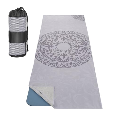 MoKo Yoga Towel, Non-Slip Quick-Dry Mat Towel, 74.4 x 27.4 in, Gray - color: Gray