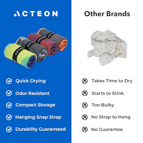 Acteon 극세사 체육관 타월 4팩, 빠른 건조, 냄새 없는 운동 타월, 남성 및 여성용, 체육관, 요가, 달리기, 여행용, 흡수력이 뛰어난 스포츠 스웨트 타월, 40.6 x 76.4cm(16 x 30.5인치) - color: 멀티컬러.