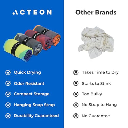 Acteon 극세사 체육관 타월 4팩, 빠른 건조, 냄새 없는 운동 타월, 남성 및 여성용, 체육관, 요가, 달리기, 여행용, 흡수력이 뛰어난 스포츠 스웨트 타월, 40.6 x 76.4cm(16 x 30.5인치) - color: 멀티컬러.