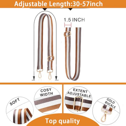 S-Jacorry Purse Strap Replacement Crossbody Wide Shoulder Strap Adjustable Canvas Straps Handbag Strap Replacement Belts - color: Gold Buckel-141