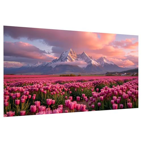 SmartEZ Large Diamond Painting Kits for Adults, Flowers Diamond Art Kits | DIY Large Diamond Art Kits for Adults, Gem Art Kits for Gift, Home Wall Decor 27.5x15.7 Inch - color: Mountain 003