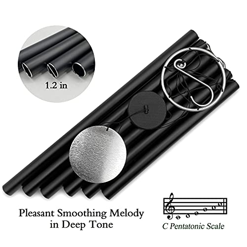 ASTARIN Large Wind Chimes Outdoor Deep Tone,Black - size: 45“ Black