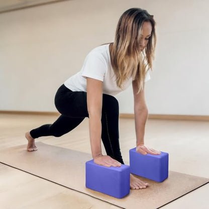 2 Pack Yoga Blocks, Lightweight 3x6x9in Yoga Bricks - color: 2PACK-Purple