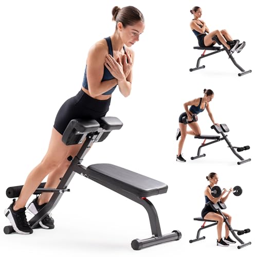 Sunny Health & Fitness Multi-Function Roman Chair - color: Black