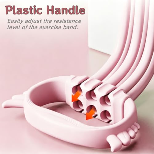 Figure 8 Resistance Band for Women 15-90LBS, Adjustable Resistance Bands with Handles - color: Pink