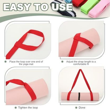 Yoga Mat Straps for Carrying, Adjustable Exercise Mat Sling Holder Multi Purpose Mats Carrier - color: Light Purple