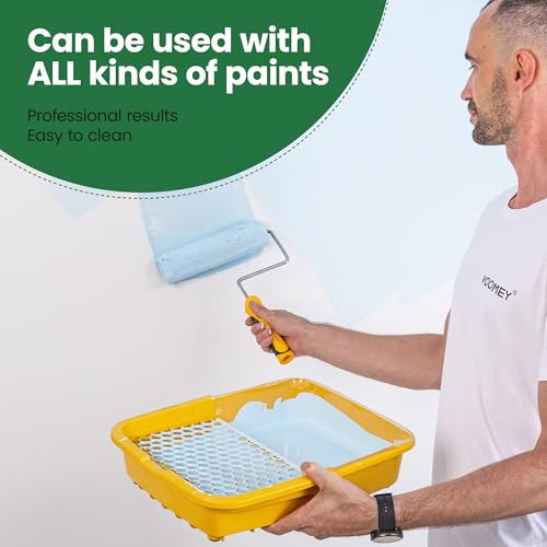 Voomey Professional Paint Roller Kit 22 Pcs, 9-Inch Upgraded Paint Roller with Super Coverage Effect, Paint Brush, Paint Roller Tray,Paint Kit for House Painting - style: 22pcs paint roller kit