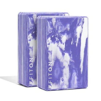 FitOn Yoga Blocks for Stability & Stretch, EVA Foam Exercise Blocks, 2 Pack