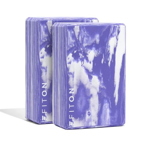 FitOn Yoga Blocks for Stability & Stretch, EVA Foam Exercise Blocks, 2 Pack