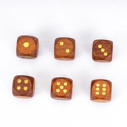 10PCS 6 Sided Dice Set 16mm Wooden D6 Game Dice for DND Board Games - color: D6-brown G