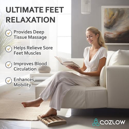 COZLOW - Foot Massager for Plantar Fasciitis Relief - Wooden Massage Roller with Arch Shape Design - Foot Pain Relief, Neuropathy, Heel Spur Pain, Stress Relief, and Relaxation - Muscle Therapy Tool - style: Wooden Massage Roller