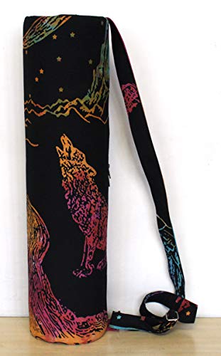 ICC Black Gold Mandala Full-Zip Exercise Yoga Mat Carry Bag Gym Beach Pilates Carrier Bags Hippie Mandala Indian Cotton Bag - style: Multi Crying Wolf