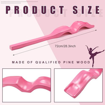 Silipull Ballet Foot Stretcher Set Dance Stretching Equipment Pine Dance Feet Arch Enhancer with Elastic Stretch Band 2 Pads Leg Strap Carry Bag for Dancers Gymnastics Yoga Flexibility Workout - color: Pink