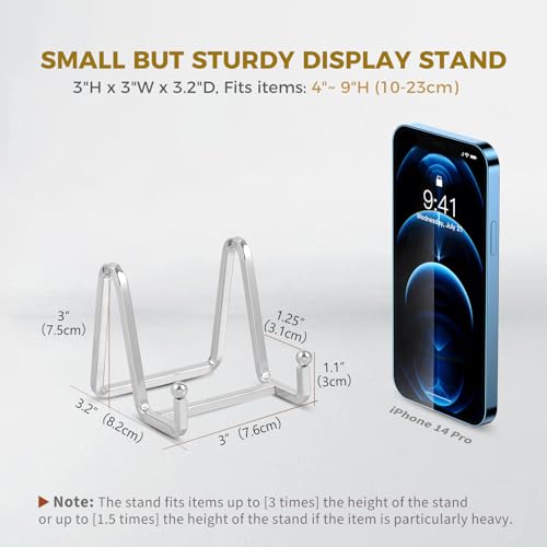 DIDUDIDU Plate Stands for Display Small - 3 Inch Iron Easel Holders for Decorative Plates, Picture Frames, Photos, Table Art - Gold - 4 Pack - color: Silver 3 Inch-4