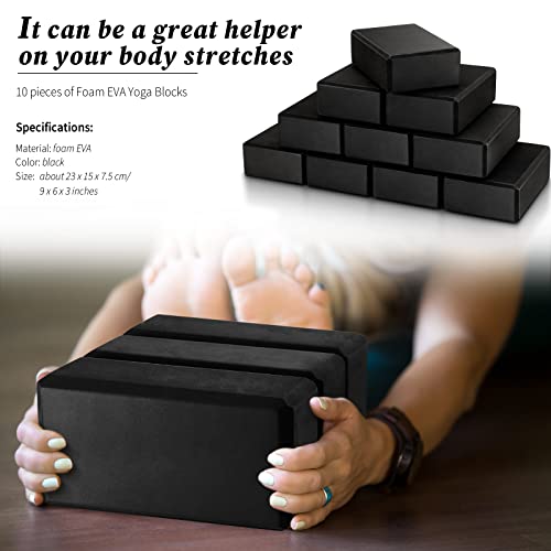10 Pcs Yoga Blocks Bulk Foam EVA Blocks for Yoga - color: Black