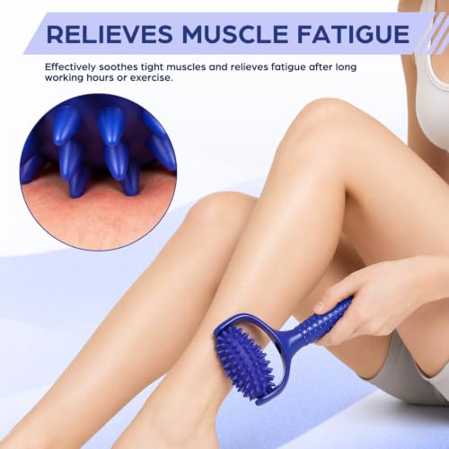 TEHAUX Handheld Back Massager Stick Lightweight Abs PVC Massage Roller for Neck Leg and Body Relief Suitable for Yoga Enthusiasts and Sedentary Individuals