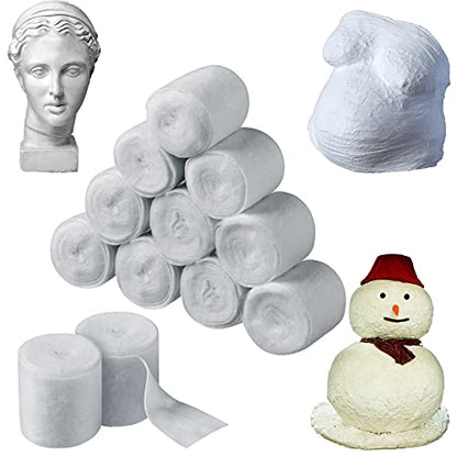 Nuanchu 12 Rolls Medical Cotton Cast Padding Plaster Cloth,4 Inch X 8.8 ft | Individual Wrapped, Undercast Protection Padding, Soft Cloth for Body Casts, Halloween Bandage Art, Mask Craft Supplies - size: 4 Inch X 8.8 ft