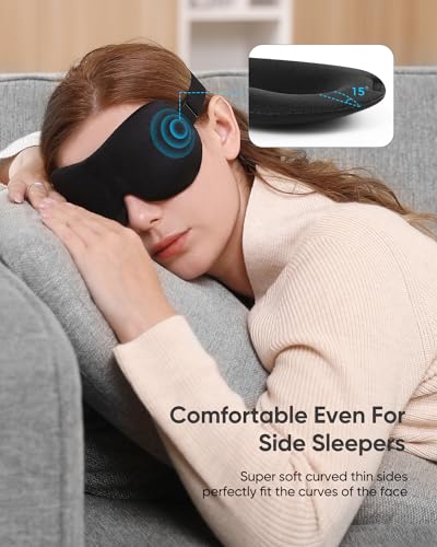 LKY DIGITAL Sleep Mask for Side Sleeper 3 Pack, Blackout 3D Eye Mask - color: Black & Blue & Purple