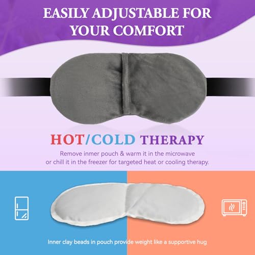 Weighted Eye Mask for Sleeping, Heated & Cold Sleep Masks for Women Men Dry Eyes, Eye Pillow for Dark Circles, Puffiness, Migraine