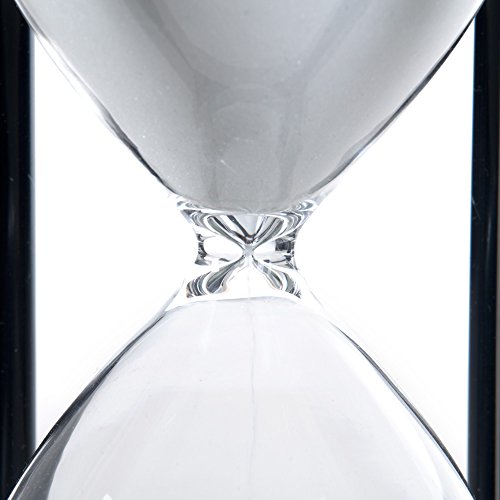 60 Minutes Hourglass, Wood Sand Timer, White | 4 x 4 x 8 inch Sand Clock - color: White, size: 60 min