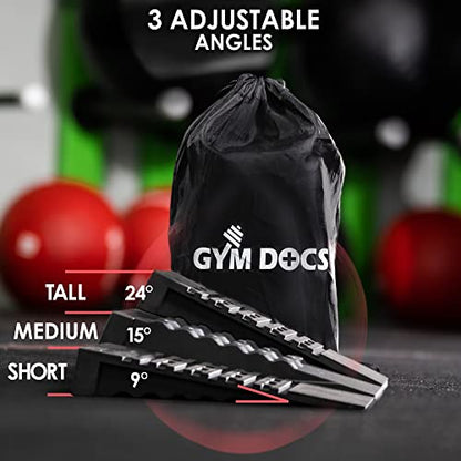 Squat Wedge Block: Doctor-Designed Pair of Adjustable, Non-Slip Slant Boards for Elevated Heel Squats, Deadlifts, and Calf Stretching - Physical Therapy Equipment for Strength Training