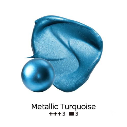 Nicpro Metallic Turquoise Acrylic Paint, 8.45oz/250ml Blue Craft Paint | Large, Non Toxic, Non Fading for Metal Wood Clay Fabric Canvas, Ceramic, Furniture, Handcrafts - color: Metallic Turquoise, size: 8.45 Fl Oz (Pack of 1)