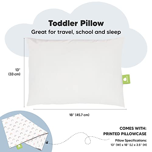 Toddler Pillow with Pillowcase 13x18 My Little Dreamy Pillow(Jolly Rainbow) - color: Jolly Rainbow