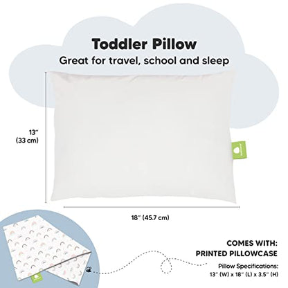 Toddler Pillow with Pillowcase 13x18 My Little Dreamy Pillow(Jolly Rainbow) - color: Jolly Rainbow