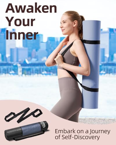 YOTTOY Yoga Mat, 72"x 32"x1/3" Extra Wide Non-Slip Exercise Fitness Yoga Mats,Eco-Friendly TPE Exercise Mats for Women Men Home Workout with Strap Bag - color: Nile