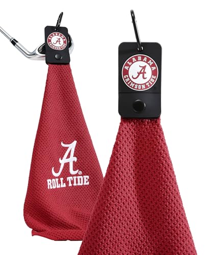Magnetic Golf Towel Alabama University - Waffle Weave Microfiber Towel with Ultra Strong Magnet & Clip for Secure Hold on Golf Bags, Ideal for Clubs & Accessories for Men & Women by Playing It Forward - color: Crimson Red