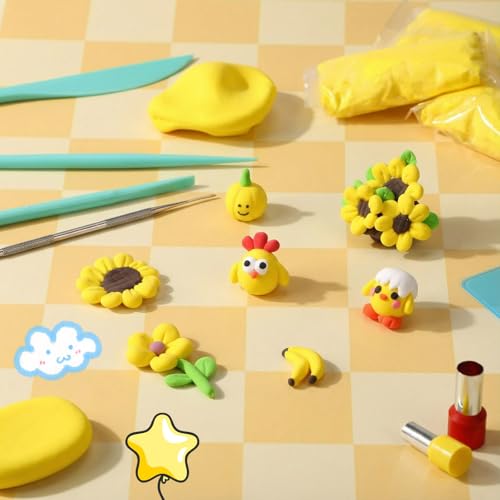 VioraWhite 72 Pcs 38oz Air Dry Clay Bulk Modeling Clay,Yellow | Ultra Lightweight Foam Modeling Clay for Kids Adults, DIY Gifts Party Arts Crafts, School Project Supplies - color: Yellow