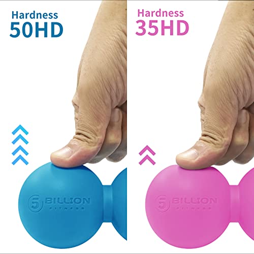 5BILLION Peanut Massage Ball - Double Lacrosse Massage Ball & Mobility Ball for Physical Therapy - Deep Tissue Massage Tool for Myofascial Release, Muscle Relaxer, Acupoint Massage (Black) - color: Blue-soft