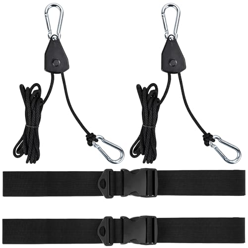 2 Set Floating Mat Strap and Rope Hanger, Adjustable Float Pad Rope Hanger | Quick-Release Floating Mat Tie Down Accessories, Multifunctional Floating Mat Strap Set for Boat Cleat or Rail