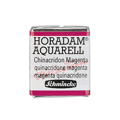 Schmincke - HORADAM® AQUARELL - Finest Artists' Watercolor Paints, 369 Chinacridon Magenta, 14 369 044, 1/2 pan - color: 369 Quinacridone Magenta