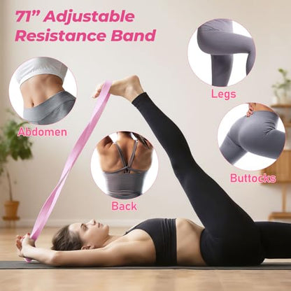 Pilates Kit for Home Workout, All-in-One Yoga Pilates Equipment with 14.5" Pilate Ring and Small Exercise Ball Set, Pilates Essentials for Women at Home