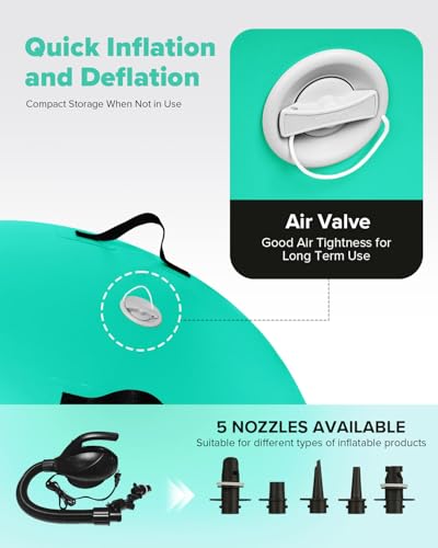 Gymnastics Air Roller Air Barrel Inflatable Tumbling Mat Tumble Air Spot - Gymnastics Training Springboard - Round Inflatable Springboard with Pump for Yoga Training Cheerleading Home Use - color: Green, size: （H）47.2inch*(Diam)29.5inch