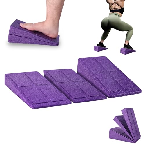 Slant Board 3 Pcs Squat Wedge for Calf Stretching - color: Purple
