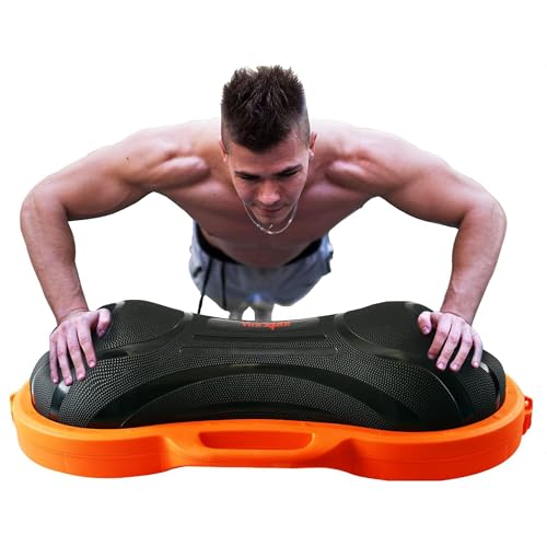 Yes4All 880LBS Half Ball Balance Trainer, Pilates Balance & Stability Ball for Exercises, Home Gym, Floor & Full Body Workouts - color: D. Half Peanut Pro Version - Black/Orange
