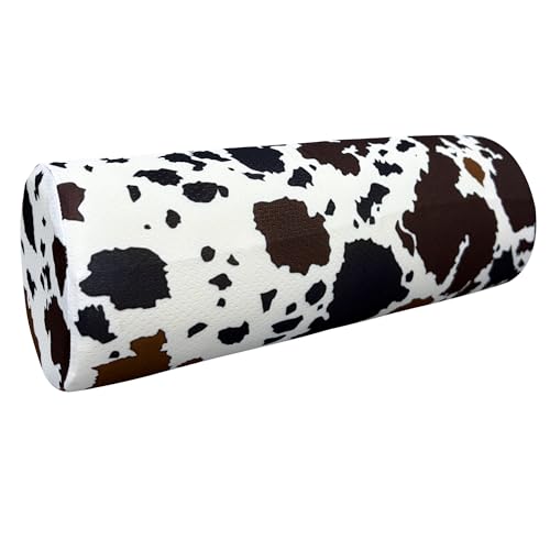 Neck Roll Pillow for Sleeping,Ergonomic Cylinder Tube Pillows for Cervical Spine and Neck Support,Versatile Roll Pillow for Bed,Office,and Travel,Memory Foam Bolster with Washable Cover - color: Brown White